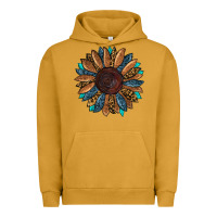 Pigment Peanut Butter Fall Tooled Leather Sunflower Urban Hoodie - RanaPortraitStore