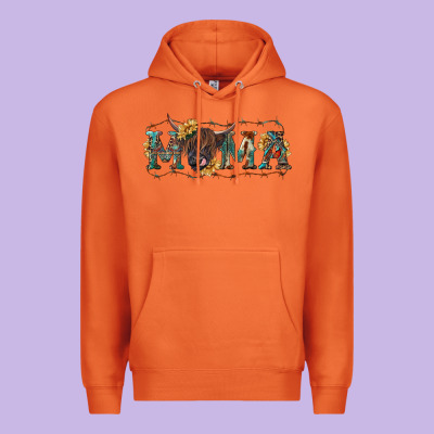Premium Hoodie Mama with highland cow