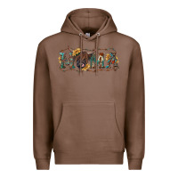 Chestnut Mama with highland cow Premium Hoodie - RanaPortraitStore
