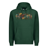Sports Green Mama with highland cow Premium Hoodie - RanaPortraitStore