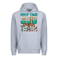 Heather Grey upper class trailer trash Premium Hoodie - texasbilliewilder