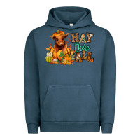 Pigment Midnight Navy Hay there Fall pumpkin heifer Urban Hoodie - RanaPortraitStore
