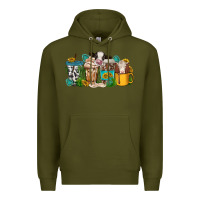 Army Green western cow coffee cup Premium Hoodie - texasbilliewilder