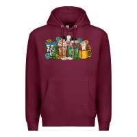 Burgundy western cow coffee cup Premium Hoodie - texasbilliewilder