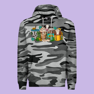 Premium Hoodie western cow coffee cup