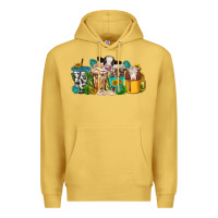 Antique Gold western cow coffee cup Premium Hoodie - texasbilliewilder