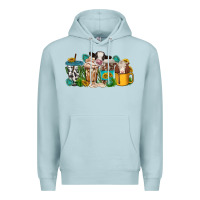 Blue Mist western cow coffee cup Premium Hoodie - texasbilliewilder
