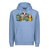Colony Blue western cow coffee cup Premium Hoodie - texasbilliewilder