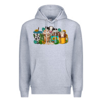 Heather Grey western cow coffee cup Premium Hoodie - texasbilliewilder