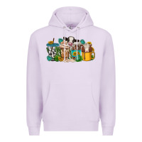 Lilac western cow coffee cup Premium Hoodie - texasbilliewilder