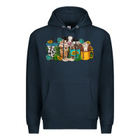 Navy western cow coffee cup Premium Hoodie - texasbilliewilder