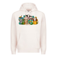 Pale Pink western cow coffee cup Premium Hoodie - texasbilliewilder