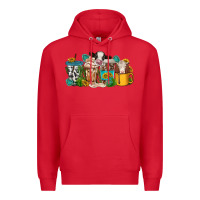 Red western cow coffee cup Premium Hoodie - texasbilliewilder