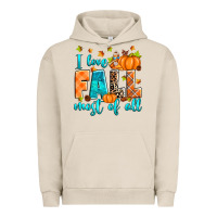 Pigment French Oak I love Fall most of all Urban Hoodie - RanaPortraitStore