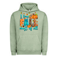 Pigment Oil Green I love Fall most of all Urban Hoodie - RanaPortraitStore