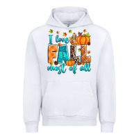 White I love Fall most of all Urban Hoodie - RanaPortraitStore