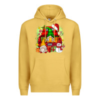 Antique Gold christmas gnome truck Premium Hoodie - Zillion Design Studio