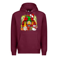 Burgundy christmas gnome truck Premium Hoodie - Zillion Design Studio