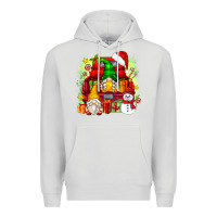 Dove Grey christmas gnome truck Premium Hoodie - Zillion Design Studio