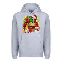 Heather Grey christmas gnome truck Premium Hoodie - Zillion Design Studio