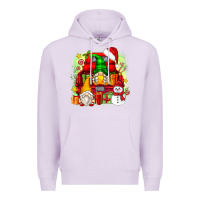 Lilac christmas gnome truck Premium Hoodie - Zillion Design Studio