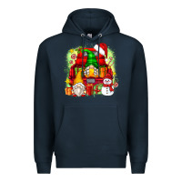 Navy christmas gnome truck Premium Hoodie - Zillion Design Studio