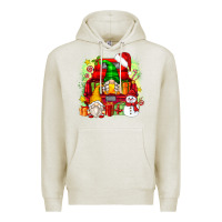 Oatmeal Heather christmas gnome truck Premium Hoodie - Zillion Design Studio