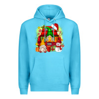 Ocean Blue christmas gnome truck Premium Hoodie - Zillion Design Studio