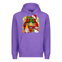 Purple christmas gnome truck Premium Hoodie - Zillion Design Studio