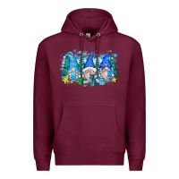 Burgundy snowman gnome Premium Hoodie - Zillion Design Studio