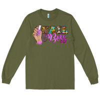 Army Green nail boss Long Sleeve Tee - BarkalooDesign