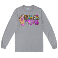 Heather Grey nail boss Long Sleeve Tee - BarkalooDesign