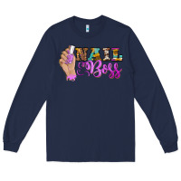 Navy nail boss Long Sleeve Tee - BarkalooDesign