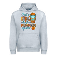 Heather Grey Just a girl who loves pumpkin spice Urban Hoodie - RanaPortraitStore