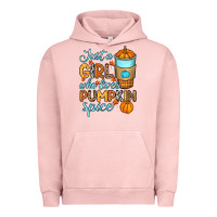 Pigment Salmon Just a girl who loves pumpkin spice Urban Hoodie - RanaPortraitStore