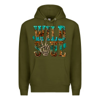 Army Green wild soul with skeleton hand Premium Hoodie - texasbilliewilder