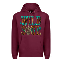 Burgundy wild soul with skeleton hand Premium Hoodie - texasbilliewilder