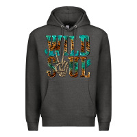 Charcoal Heather wild soul with skeleton hand Premium Hoodie - texasbilliewilder