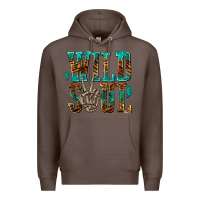 Coffee wild soul with skeleton hand Premium Hoodie - texasbilliewilder