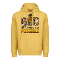 Antique Gold with god al things ara possible Premium Hoodie - texasbilliewilder