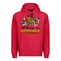 Cardinal with god al things ara possible Premium Hoodie - texasbilliewilder