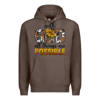 Coffee with god al things ara possible Premium Hoodie - texasbilliewilder