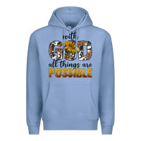 Colony Blue with god al things ara possible Premium Hoodie - texasbilliewilder