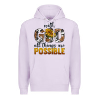 Lilac with god al things ara possible Premium Hoodie - texasbilliewilder