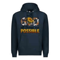 Navy with god al things ara possible Premium Hoodie - texasbilliewilder