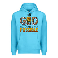Ocean Blue with god al things ara possible Premium Hoodie - texasbilliewilder
