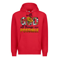 Red with god al things ara possible Premium Hoodie - texasbilliewilder
