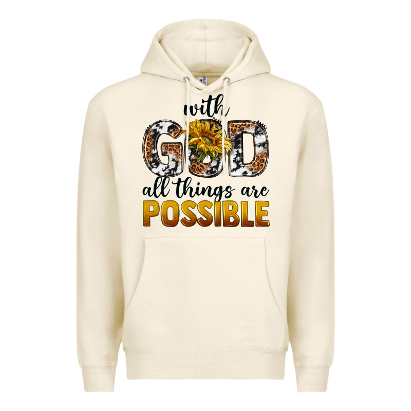 With God Al Things Ara Possible Premium Hoodie by texasbilliewilder | Teevron