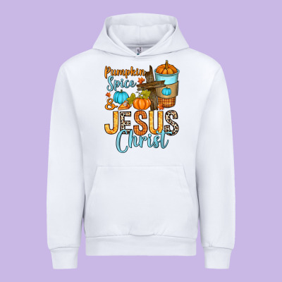 Pumpkin Spice And Jesus Christ Urban Hoodie Designed By Ranaportraitstore