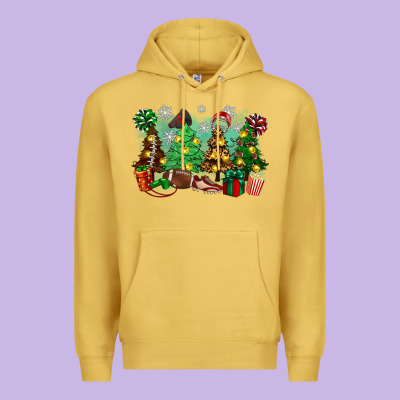 Christmas Trees With Football Premium Hoodie Designed By Zillion Design Studio